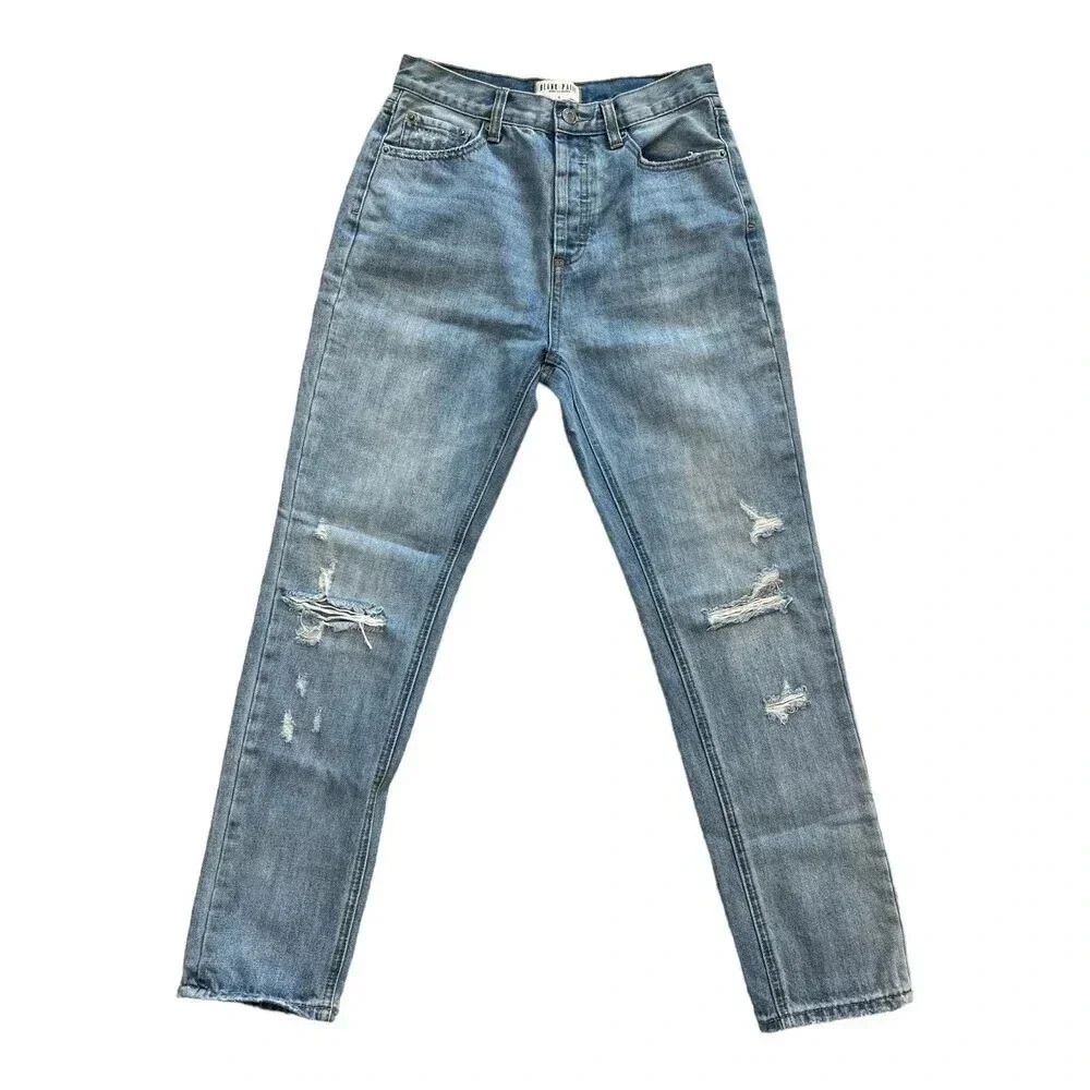 Blank Paige Light Wash Distressed Skinny Jeans S